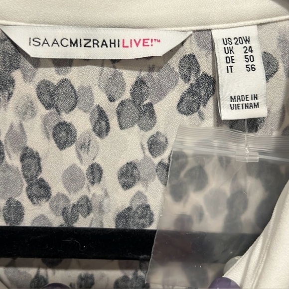 Issac Mizrahi live qvc black & white button down blouse size 20W NWOT - Picture 5 of 6